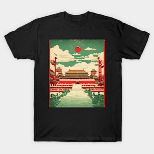 Forbidden City China Vintage Travel Poster Tourism T-Shirt